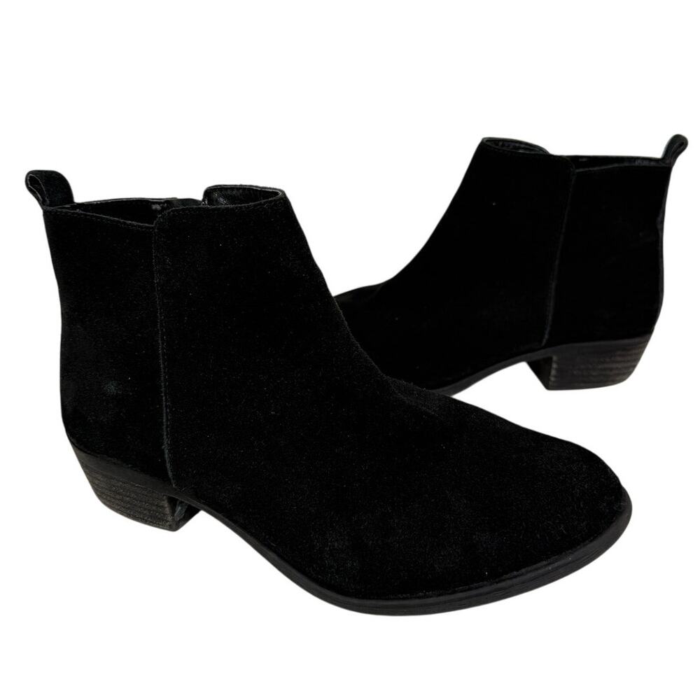 Vince Camuto Brystal Sze 8 Point Toe Black Heel Block Bootie Fall Autumn Leather